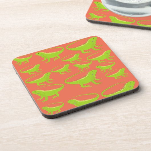 Iguana Lizard Pattern Getränkeuntersetzer (Linke Seite)