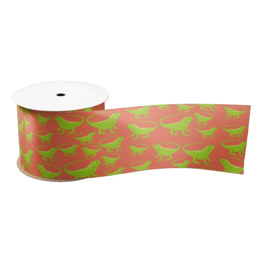 Iguana Lizard Pattern Satinband (Spule)
