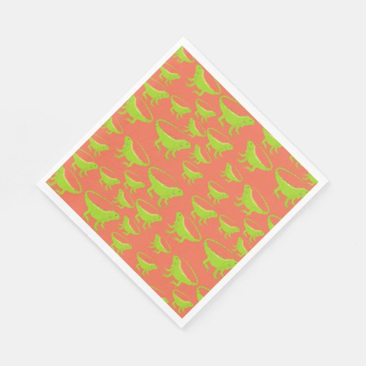 Iguana Lizard Pattern Serviette (Ecke)