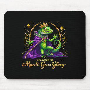 Iguana Mardi Gras 2025 Vibrant Iguana Lover Frauen Mousepad