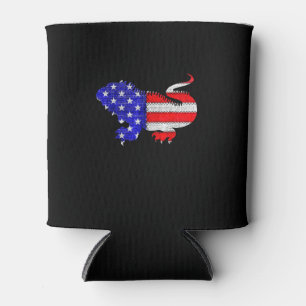 Iguana mit US-Flagge Dosenkühler