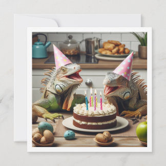 Iguana Party Tiere, Reptilien Geburtstag Einladung