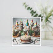 Iguana Party Tiere, Reptilien Geburtstag Einladung (Stehend Vorderseite)