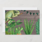 Iguana Reptile Südwest Rustikale Geburtstagspartei Einladung (Rückseite)