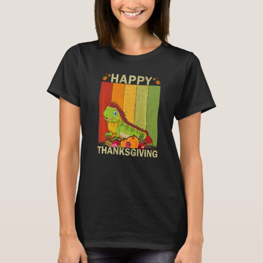 Iguana  Retro Graphic Family Matching Thanksgiving T-Shirt (Vorderseite)