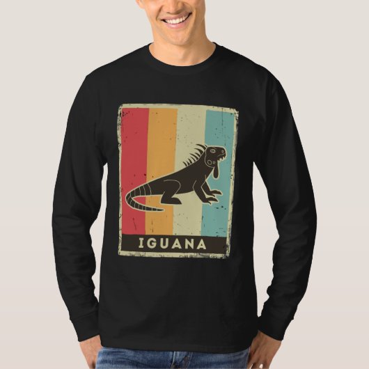 Iguana Retro Poster Animal T-Shirt (Vorderseite)