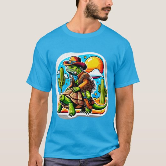 IGUANA RIDING DESERT TORTOISE 4 T-Shirt (Vorderseite)
