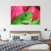 Iguana - rosa und grün leinwanddruck (Insitu (Schlafzimmer))