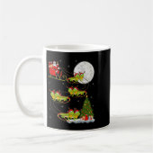 Iguana Santa Sleigh Flying Funny Magical Christmas Kaffeetasse (Links)