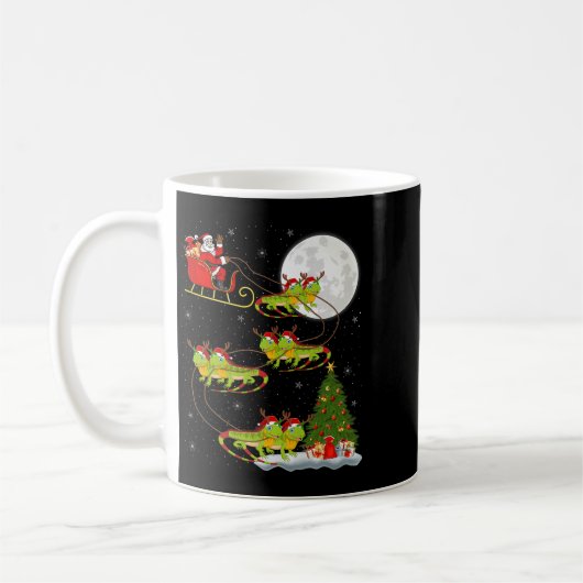 Iguana Santa Sleigh Flying Funny Magical Christmas Kaffeetasse (Links)