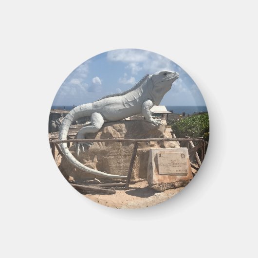 Iguana Sculpture Isla Mujeres, Mexiko-Magnet Magnet (Vorne)