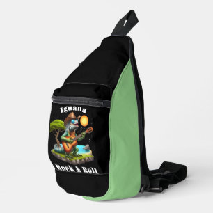 Iguana Serenading Swamp Dweller Rock Crossbody Bag