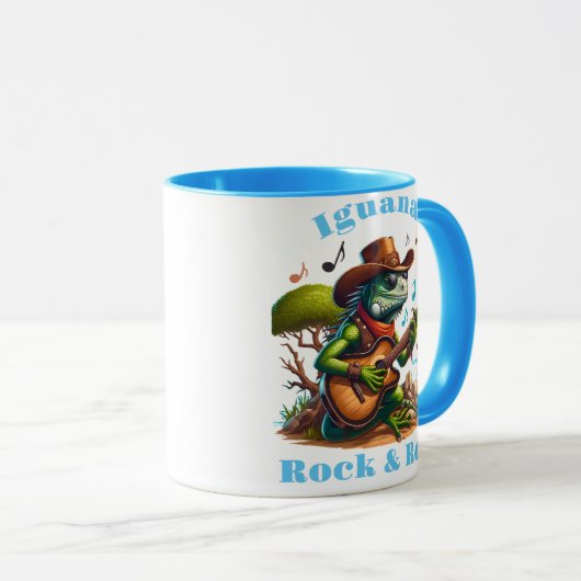Iguana Serenading Swamp Dweller Rock & Roll Tasse (VorderseiteRechts)