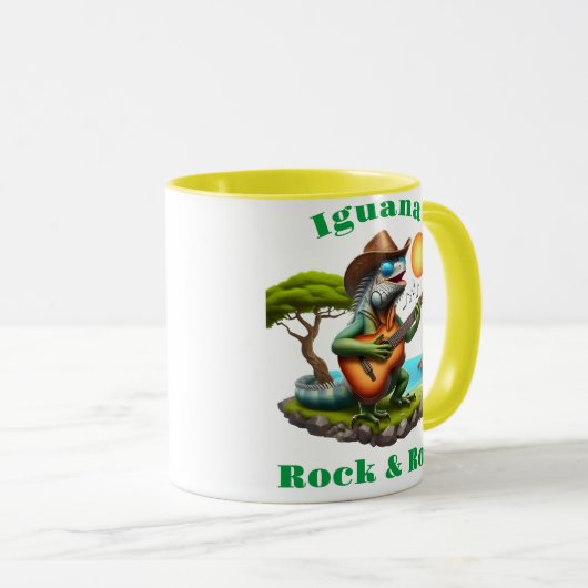 Iguana Serenading Swamp Dweller Rock Tasse (VorderseiteRechts)