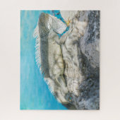 Iguana Sonnenbaden am Strand Rock Puzzle (Vertikal)