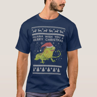 Iguana Ugly Christmas Sweater Xmas Lizard T-Shirt