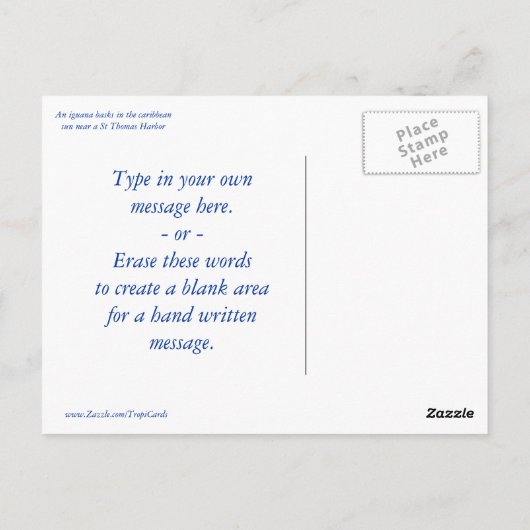 Iguana umarmen Sie Postkarten (Rückseite)