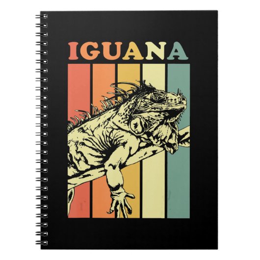Iguana Vintages Geschenk Notizblock (Vorderseite)