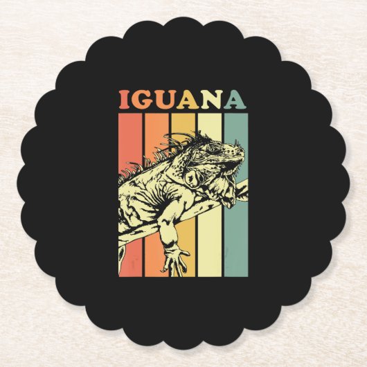 Iguana Vintages Geschenk Untersetzer (Vorderseite)