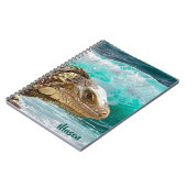 Iguana Wave (mit personalisiertem Namen) Notizblock (Linke Seite)