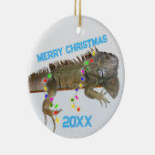 Iguana Weihnachts-Fotovorlage Exotische Haustiere Keramik Ornament (Rechts)