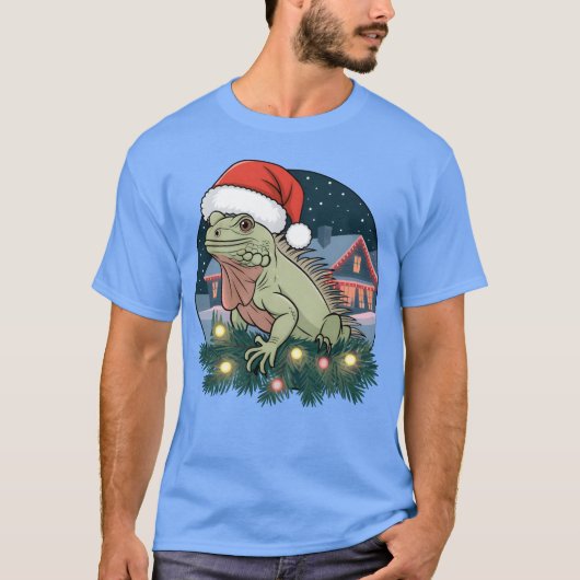 Iguana Weihnachtsjunge T-Shirt (Vorderseite)