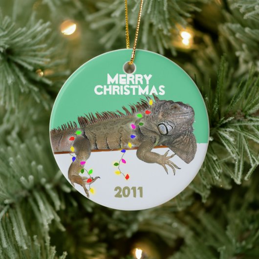 Iguana Weihnachtsschmuck mit Jahresvorlage (Baum)