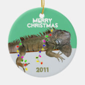 Iguana Weihnachtsschmuck mit Jahresvorlage (Vorne)