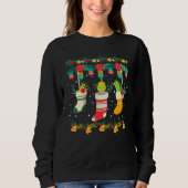 Iguana Weihnachtsstöcke X Mas Lights Pajama Matchi Sweatshirt (Vorderseite)