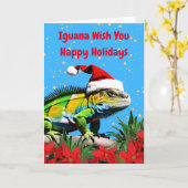 Iguana Wish You Happy Holidays Weihnachten Karte (Gelbe Blume)
