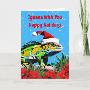 Iguana Wish You Happy Holidays Weihnachten Karte
