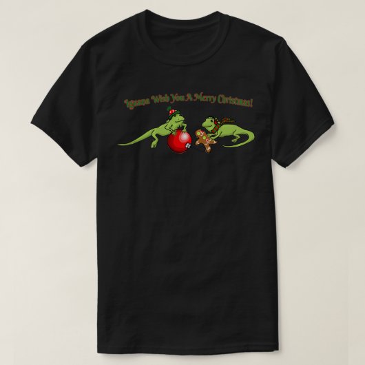 Iguana wünscht Ihnen ein frohes Weihnachtsfest 2 T-Shirt (Design vorne)