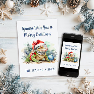 Iguana wünscht Ihnen ein frohes Weihnachtsfest Feiertagskarte