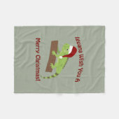 Iguana wünscht Ihnen ein frohes Weihnachtsfest Fleecedecke (Vorderseite (Horizontal))