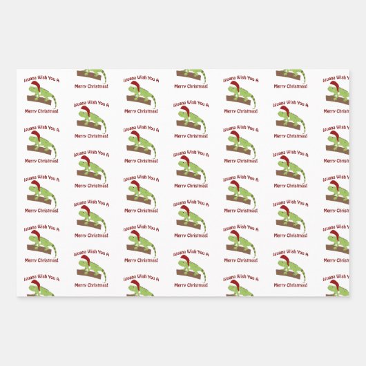 Iguana wünscht Ihnen ein frohes Weihnachtsfest Geschenkpapier Set (Vorderseite 3)