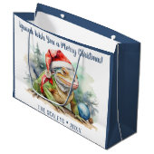 Iguana wünscht Ihnen ein frohes Weihnachtsfest Große Geschenktüte (Vorderseite Schrägansicht)