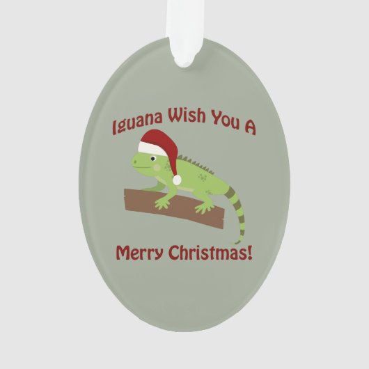 Iguana wünscht Ihnen ein frohes Weihnachtsfest Ornament (Rückseite)