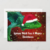 Iguana wünscht Ihnen ein frohes Weihnachtsfest Postkarte (Vorne/Hinten)