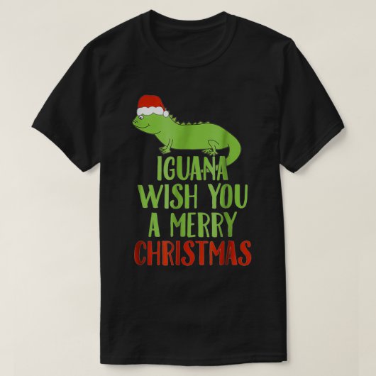 Iguana wünscht Ihnen ein frohes Weihnachtsfest Wei T-Shirt (Design vorne)