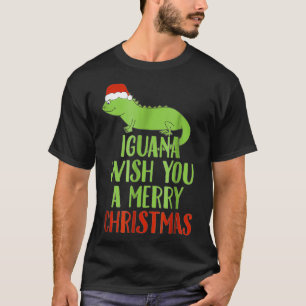 Iguana wünscht Ihnen ein frohes Weihnachtsfest Wei T-Shirt
