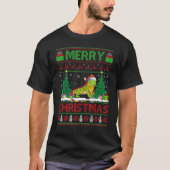 Iguana Xmas Tree Lights Ugly Santa Iguana Christ T-Shirt (Vorderseite)