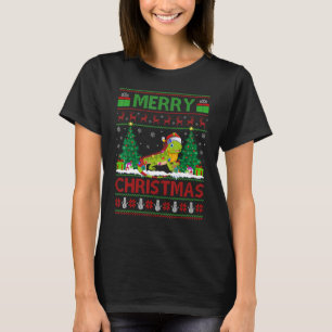 Iguana Xmas Tree Lights Ugly Santa Iguana Christ T-Shirt