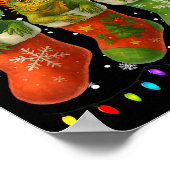 Iguanas In Christmas Socks Lights Iguanas Xmas  Poster (Ecke)