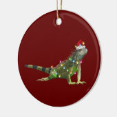 Iguanas mit Hutschuhwein Keramik Ornament (Links)