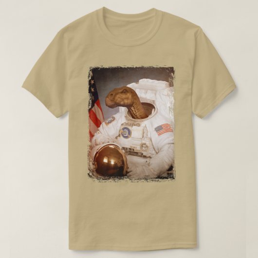 Iguanodon Astronaut Space Anzug Moon Rocket Scienc T-Shirt (Design vorne)