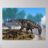 Iguanodon-Dinosaurier-Herde an der Küste Poster (Vorne)