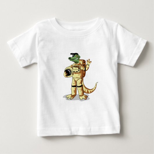 Iguanodon ist in einem Kosmonauten-Raum gekleidet. Baby T-shirt (Vorderseite)