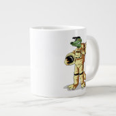 Iguanodon ist in einem Kosmonauten-Raum gekleidet. Jumbo-Tasse (Vorderseite Rechts)