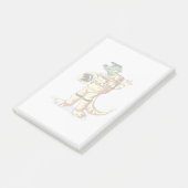 Iguanodon ist in einem Kosmonauten-Raum gekleidet. Post-it Klebezettel (angewinkelt)