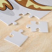 Iguanodon ist in einem Kosmonauten-Raum gekleidet. Puzzle (Seite)